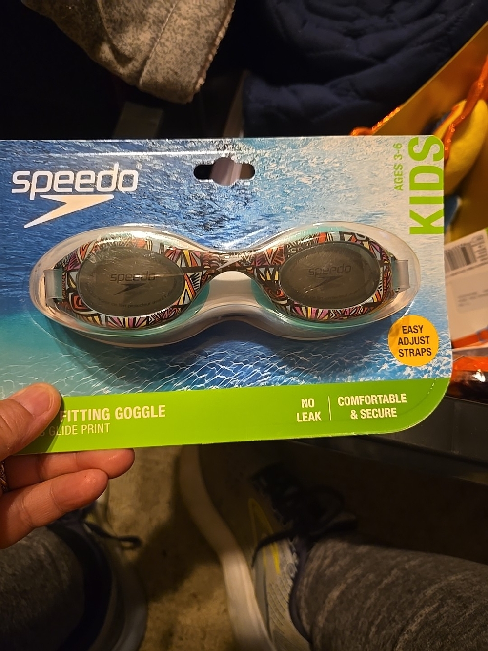 adidas Blue and Orange Kids Swim Goggles
